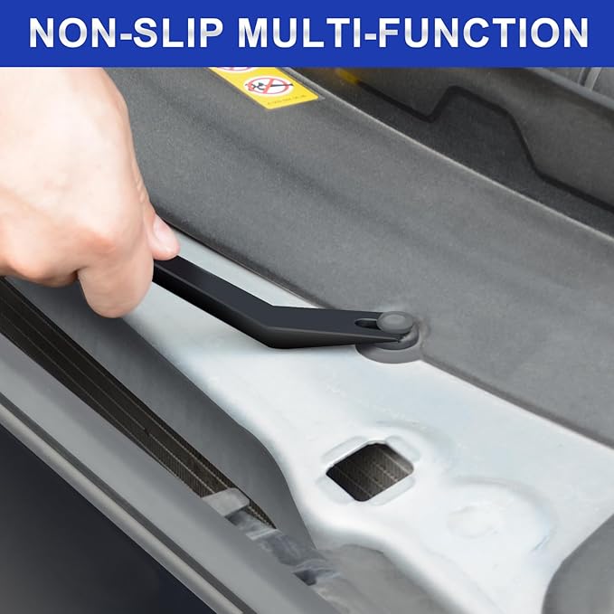 11 PCS AutoTrim Removal Tool Kit, Metal Pry Tool Auto Fastener Remover Pry Bar Set Trim Remover Kits for Vehicle Door Panel, Audio Radio Panel, Dashboard Repair Kit