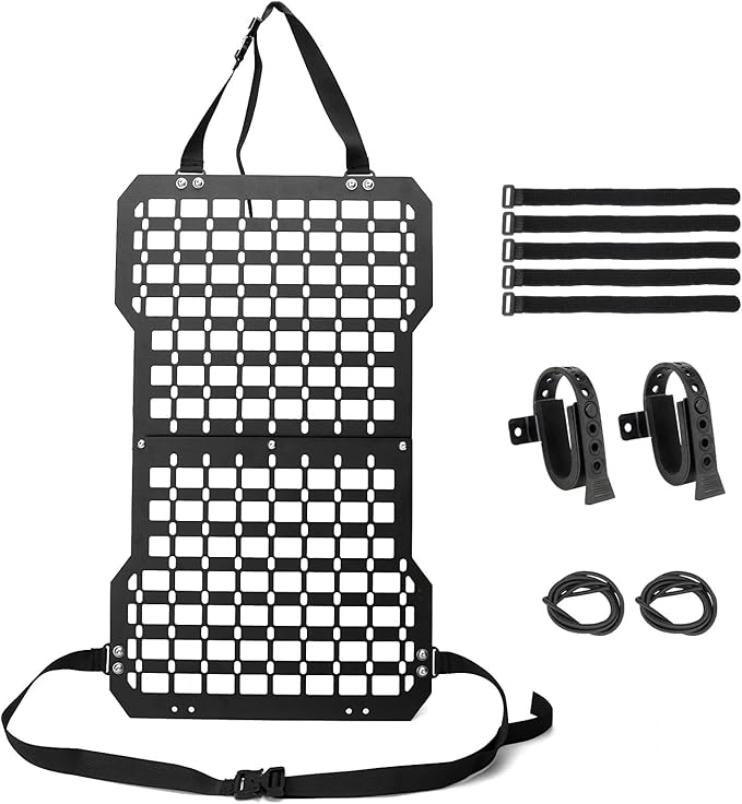 1 Pack Metal Seat Back Molle Panels with Gun Mount For Truck,Truck Tactical Seat Back Organizer Panel with Gun Rack Holder for All Vehicles