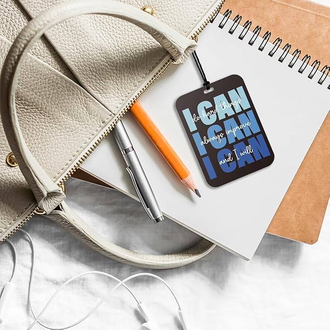 4Pcs Blue and Black Positive Affirmations Car Air Freshener Hanging Inspiration Car Accessories Gifts for Women Men Teen Boy Cute Air Freshener for Interior Car Mirror Home Wardrobe Decor