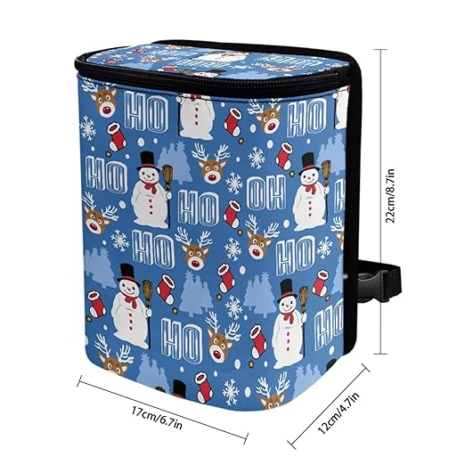 1.2 Gallons Mandala Prints Trash Bag for Car - Hanging Car Trash Can with Santa's HO HO HO Print, Easy Install at Tail of Console/Back of Seat, Ideal Car Accessories for Family Trips