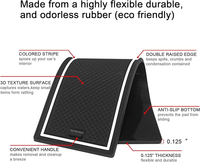 SENSHINE for Honda Civic Accessories 2022 2023 2024 2025 2026 11th Gen Sedan Cup Holder Insert Center Console Liner Door Slot Mats Pad Coaster Rubber Custom Interior 17PC (White Trim, Glow in Dark)