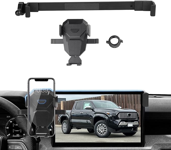 Car Phone Holder for 2024 2025 Toyota Tacoma Accessories ONLY for 14-inch Screen Tacoma Phone Mount 360° Rotation Tacoma Cell Phone Holder Hands-Free Ultra Stable
