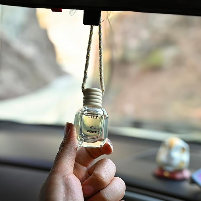 Wild Berries Hanging Air Freshener for Car, Home | with AC Vent Clip |10ml, 0.34 fl.oz|Luxury, Organic, Toxin-Free, Alcohol-Free Perfume |Interior Accessory for fresh Aroma|Long Lasting Fragrance