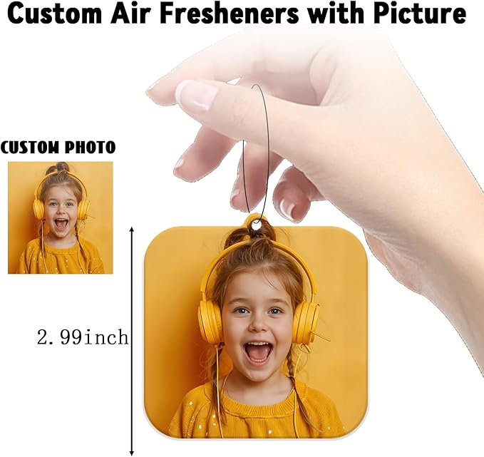 10/50/100Pcs Custom Bulk Car Air Fresheners, Wholesale Double-Sided With Photo Text Logo, Suitable for Truck and Car Drivers, Business Logos (10 Square)