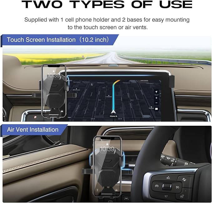 Car Phone Holder for Chevrolet Suburban 2021-2024 Accessories,Adjustable GPS Suburban Phone Mount ONLY for 10.2-inch Screen,Hands-Free Ultra Stable Phone Stand for All Phones