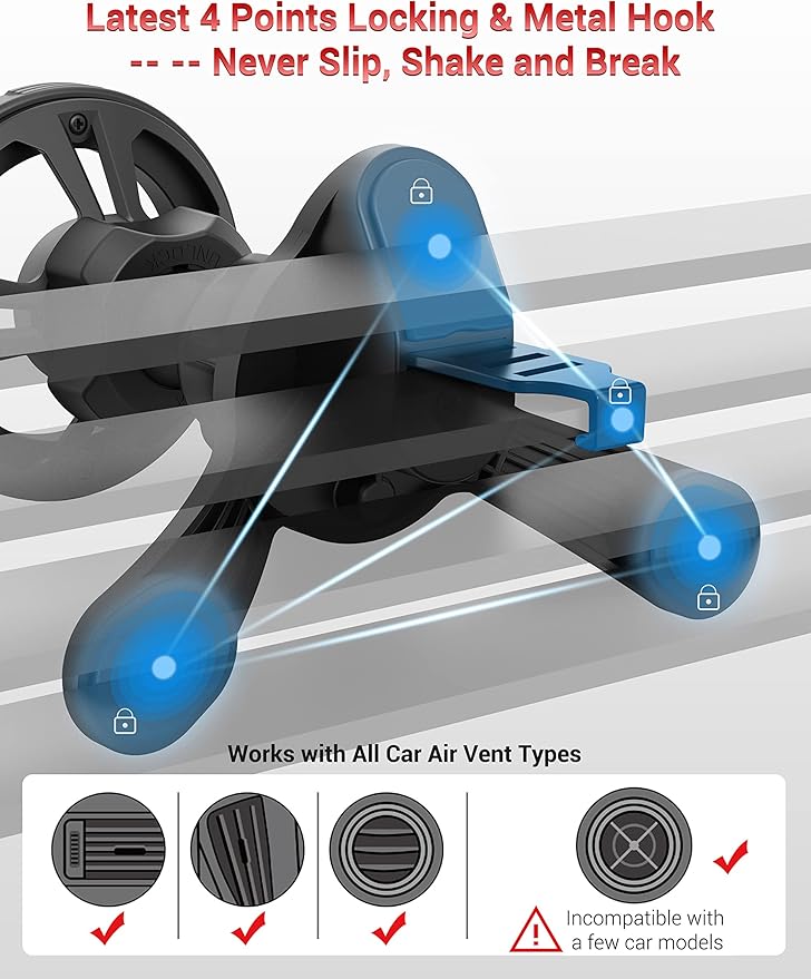 PROfezzion for Metal MagSafe Car Mount, Deluxe Magnetic Phone Holder for Your Car Air Vent or Dashboard Compatible with iPhone 17 16 15 14 13 12 Pro Max Plus Air & All Cell Phones, Ultra Stable Design