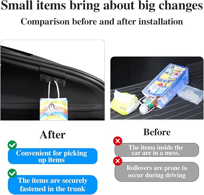Trunk Grocery Bag Hook ABS Trunk Hook for Tesla Model Y Juniper Accessories 2025 2026 Trunk Organizer 2PC