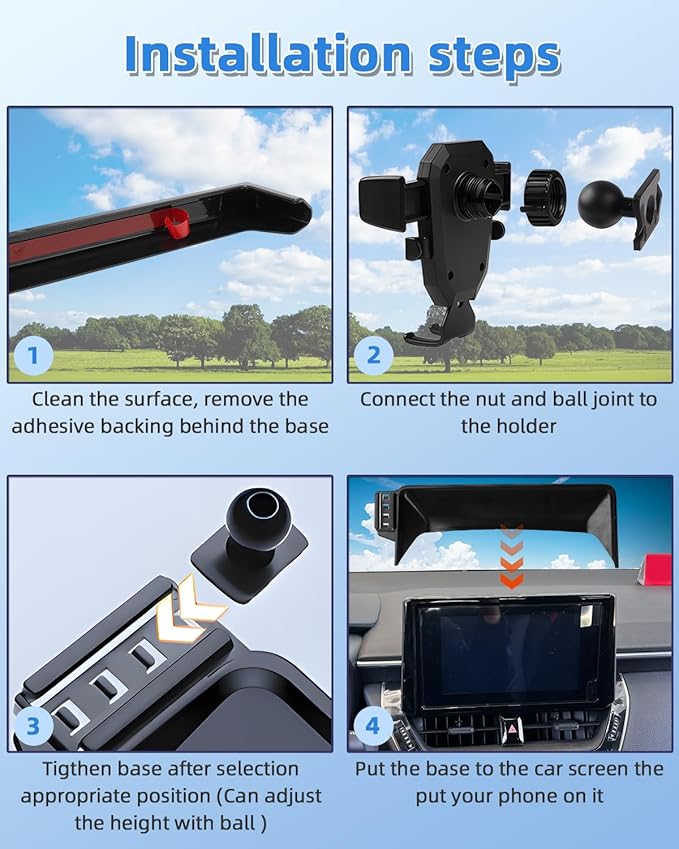 PZK Car Phone Mount for Honda Accord 2018 2019 2020 2021 2022 Accessories 10th Gen Accord Only for 8-inch Screen 360° Rotation Auto Lock Cell Phone Holder with Stroage Box Not Affect Air Vent