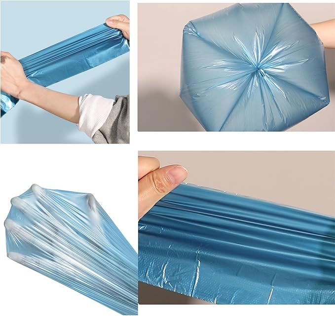 100pcs Small Trash Bags 17.82x24.8 inch for Bathroom, Office, Kitchen,Bedroom Waste Bin 1.1 Mil Thick Garbage Bags Separated Unscented Strong Rubbish Bags (Blue, 100 Counts)