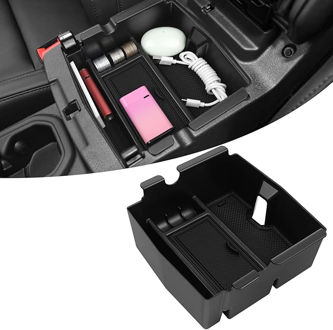 Center Console Organizer Tray for 2018-2025 2026 Jeep Wrangler JL JLU 4XE and 2020-2025 2026 Gladiator JT Insert Tray Center Console Armrest Box Accessories
