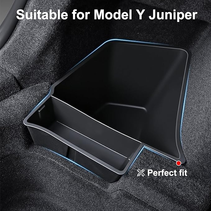 2Pcs Trunk Storage Bins for Juniper TPE Trunk Side Storage Boxes with Lids for Model Y Juniper (2025.03+)