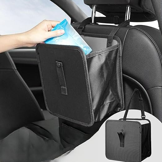 Foldable Car Trash Can, Hanging Waterproof Leakproof Car Trash Bin, with 40Pcs Trash Bags, Large Capacity Car Storage Bag, Travel Trash Bin for The Back/Front/Console, Multipurpose Car Garbage Bag