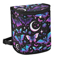 MNSRUU Car Trash Can with Lid, Neon Purple and Bats Stars and Moons Car Trash Bag Hanging Organizers and Storage for Front Back Seat, Leak-Proof Trash Bin
