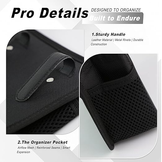 Car Trash Can, Foldable Hanging Vehicle Garbage Organizer Holder, Waterproof Automotive Trash Bag Holder Dustbin Storage Container for Console Door Seat Back SUV (Black)