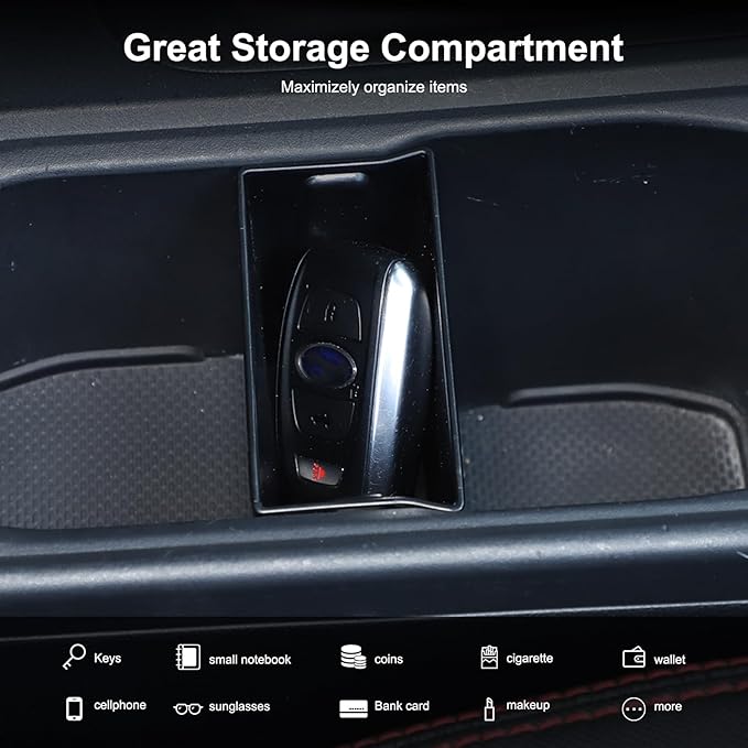 Center Console Cup Holder Insert Divider Storage Box Compatible with Subaru WRX 2022 2023 2024 Leakproof ABS Center Console Cup Holder Insert with Organizer Box