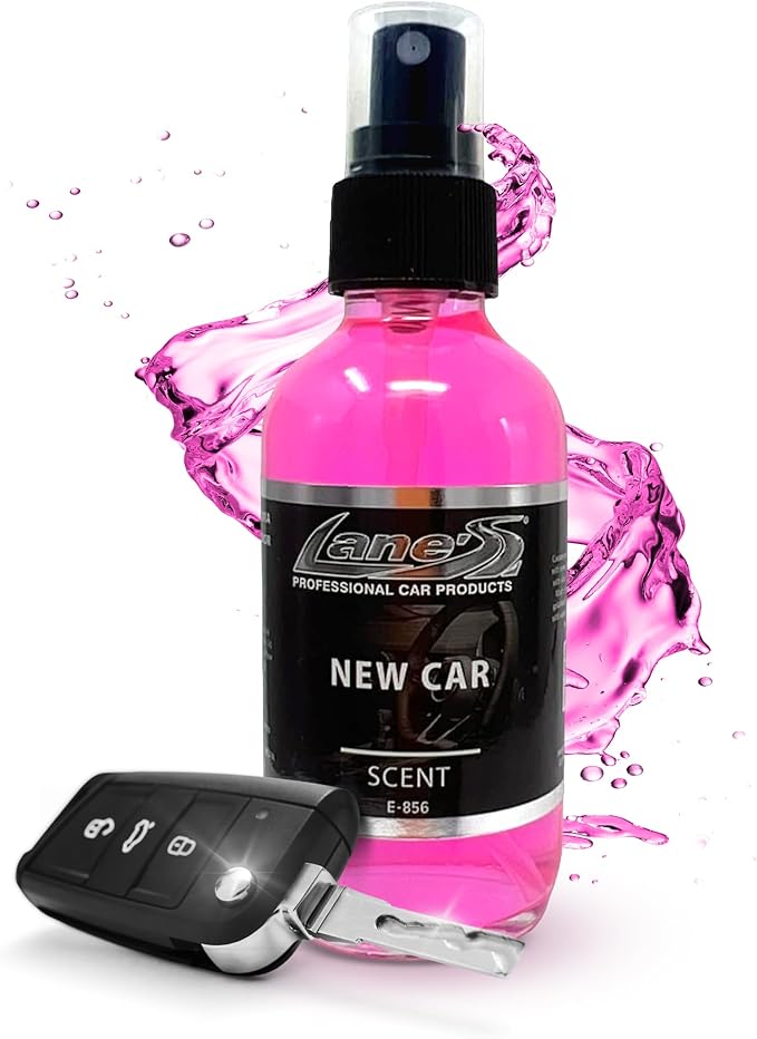 Lane's Premium Car Air Fresheners - New Car Scent Water Based - 4oz Eliminate Bad Odors of Pet & Food From Car Interior Leather, Carpet, Upholstery Great For Cars, Trucks, SUVs, RVs & More