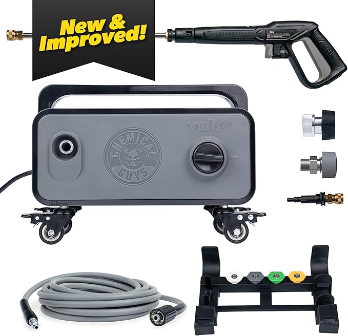 Chemical Guys Electric Pressure Washer PM2000 PRO – 2030 PSI, 1.77 GPM, 25’ Flex Hose, Compact Design, 360° Casters, Standard Connections, Cable Storage – EQP411