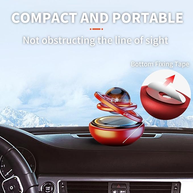 Kwak's Car Air Freshener Solar Energy Air Purifier for Car Interior Autorotation Decoration Accessories(red)