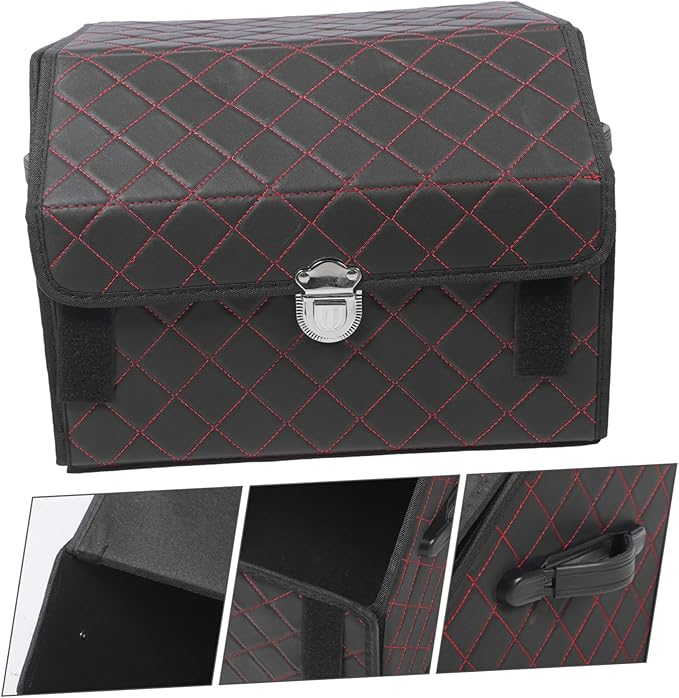 Leather Car Trunk Storage Box Foldable Trunk Organizer Small Storage Box for Car Organizer Suv Cargo