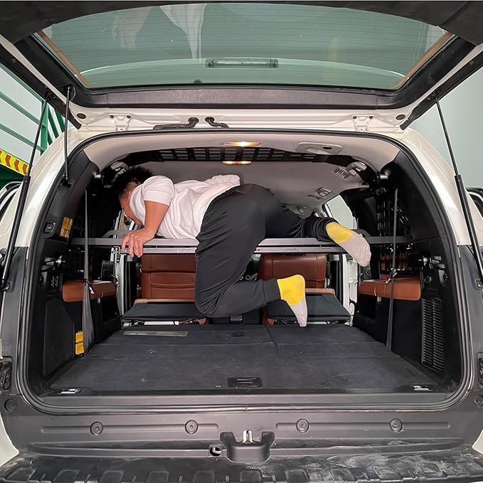 HIGH FLYING for Toyota Sequoia 2008-2022 Car Accessories Modular Storage Molle Panels System Trunk Shelf Luggage Storage Carrier Trunk Organizer Aluminum Alloy (Side Panels+Shelf)