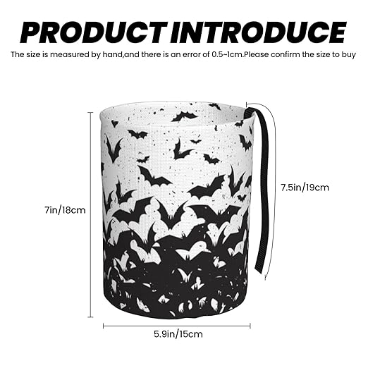 Car Trash Bag Abstract Black Bat Waterproof Trash Small Car Can Portable Collapsible Car Garbage Can Hanging for Back Seat Floor or Hanging Headrest Car Decor Road Trip Essentials