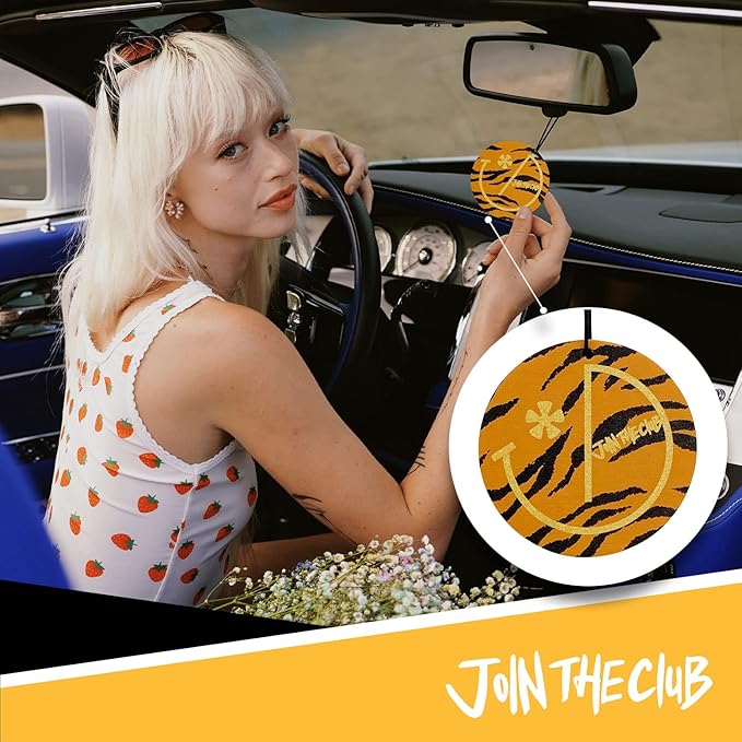 Join The Club 6-Pack Tiger Stripes Air Freshener with Natural Essential Oils for Aromatherapy - The Gentlemen's Choice - Luxurious Scent - Ideal for Car Accessories & Small Spaces