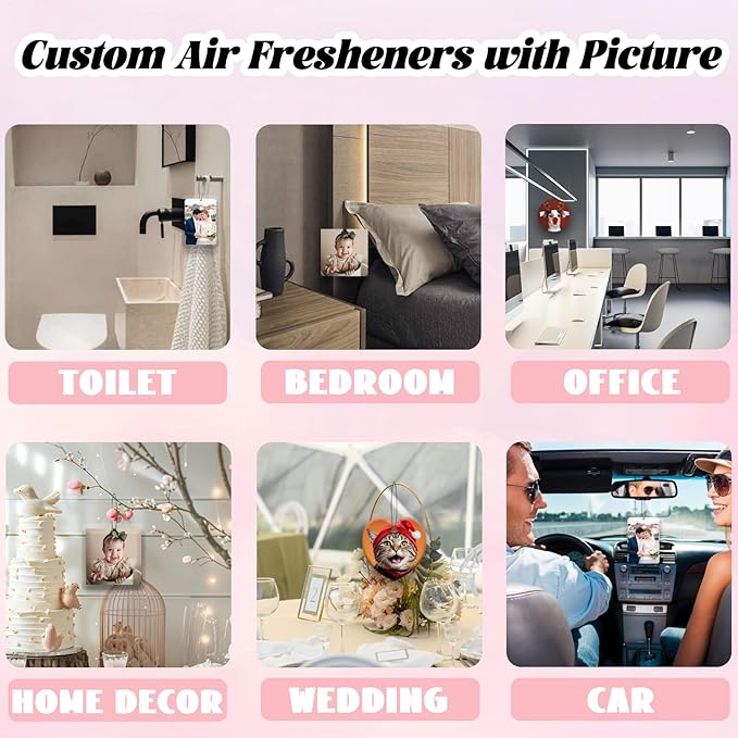 10/50/100Pcs Custom Logo Bulk Car Air Fresheners, Wholesale Custom Car Air Fresheners with Photo/Text/Logo, Suitable for Truck and Car Drivers, as Well as Business Logos(10 Horizontal)