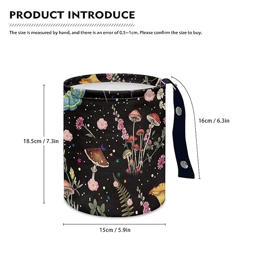 Murshroom Trash Bag, Car Garbage Can Hanging Back Seat Organizer Trash Can Bin for Vehicle, Travelling, Camping