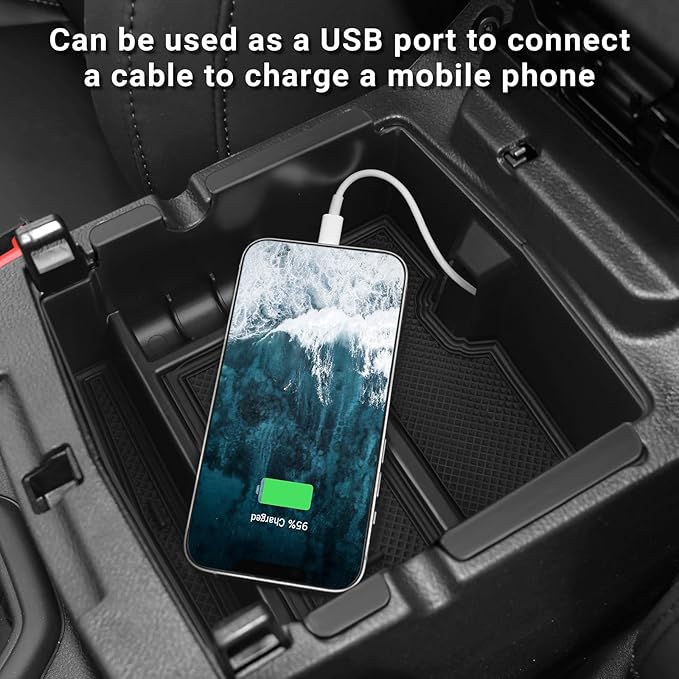 Center Console Organizer Tray for 2018-2025 2026 Jeep Wrangler JL JLU 4XE and 2020-2025 2026 Gladiator JT Insert Tray Center Console Armrest Box Accessories