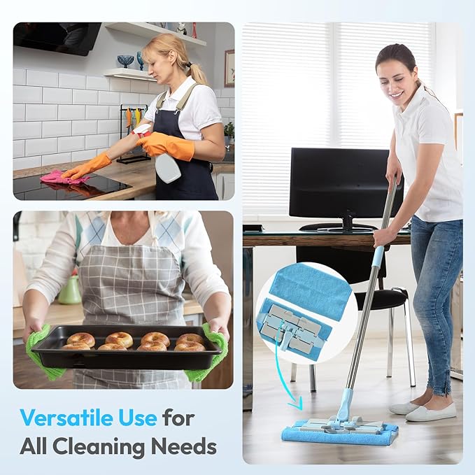 Microfiber Cleaning Cloth 12"X12" 12 Pack Colour Lint Free Microfiber Towels for Cars-Extra Thick, Streak-Free, Fast Absorbent - Reusable Multi-Purpose Housekeeping Rags for Cars