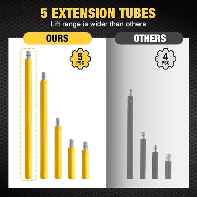 YELLOW JACKET 10 ton Porta Power Kit Hydraulic Ram Jack Pusher Puller Auto Body Frame Repair Tool with Blow Mold Carrying Storage Case for Car Repair,Truck,Farm