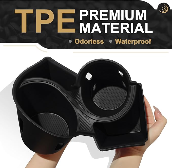 BestEvMod Center Console Cup Holder Inserts for 2024+ Kia EV9 Accessories Middle Console Armrest Front Drink Stopper Non-Slip Organizer Drink Cup Holder Organizer(Not for Wind/Light/Light Long Range)