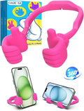 Valentines Day Gifts for Teens Girls Her Women Cell Phone Holder: Thumbs Up Lazy Phone Holder for Desk Gifts for Adults Kids Teenager Wife Mom Funny White Elephant Useful Trendy Stuff Hot Pink