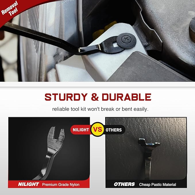 Nilight 680Pcs Car Push Retainer Clips Auto Fasteners Assortment Popular Sizes Nylon Bumper Fender Rivets Cable Ties for Toyota GM Ford Honda Chevy