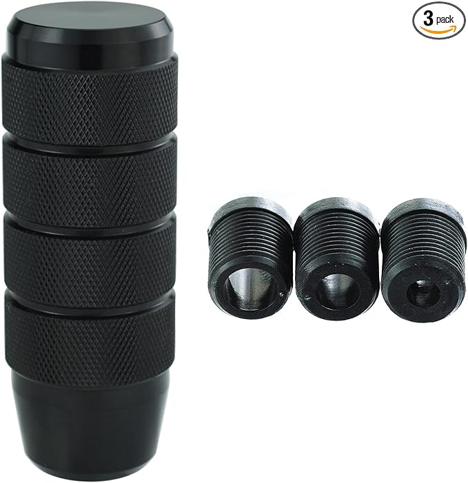 Abfer Cool Shift Knob 9 CM Aluminum Car Gear Stick Shifter Lever Handle Knobs Fit for Most Automatic Manual Vehicle (Black)