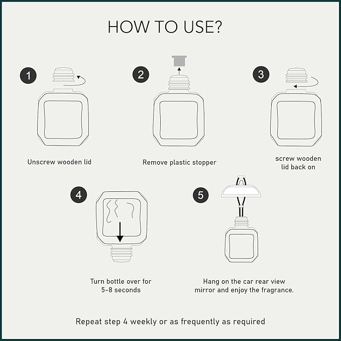 Tuscan Leather Hanging Car Air Freshener |10ml, 0.34 fl.oz| Luxury, Organic, Toxin-Free, Alcohol-Free, Pet Friendly Perfume|Interior Accessory for fresh Aroma|Long Lasting Fragrance up to 30 Days