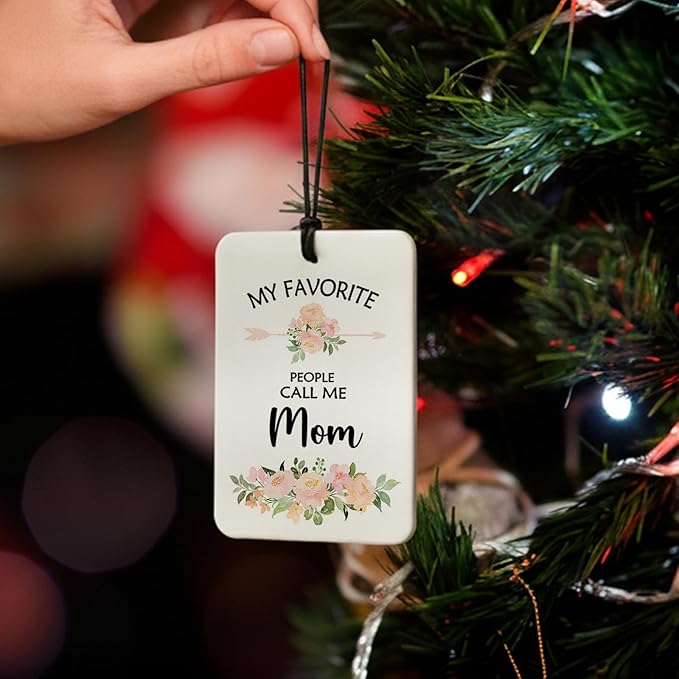 Mom Mother Gifts Car Air Freshener Hanging 3 Pack, My Favorite People Call Me Mom Car Accessories Gifts for Grandma Christmas Women,Rustic Floral Scent Card Lavender for Closet Bathroom Decor
