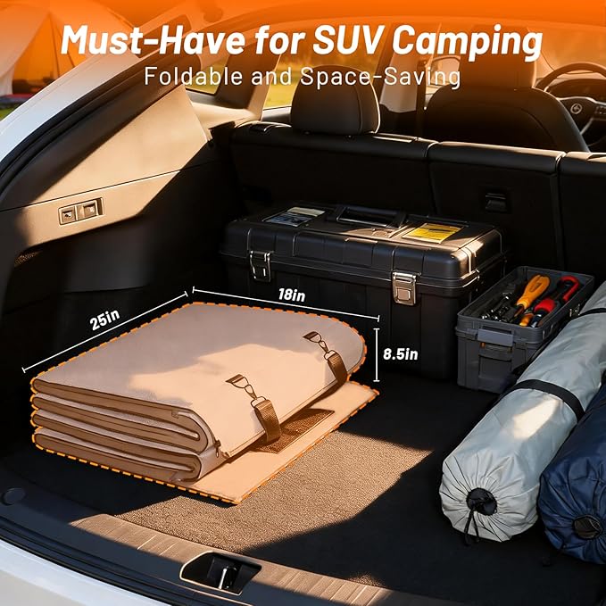 Trunk Folding Bed for Kia Sportage, Portable Non-Inflatable Car Mattress, Easy-to-Clean Material with Convenient Storage, Inflation-Free Design, Car Camping Accessories, SUV Mattress, Gray