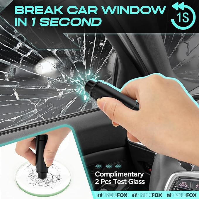 Car Window Breaker Seatbelt Cutter, 2 In1 Safety Hammer Car Glass Breaker Tool, Emergency Window Breaker for Car Under Water