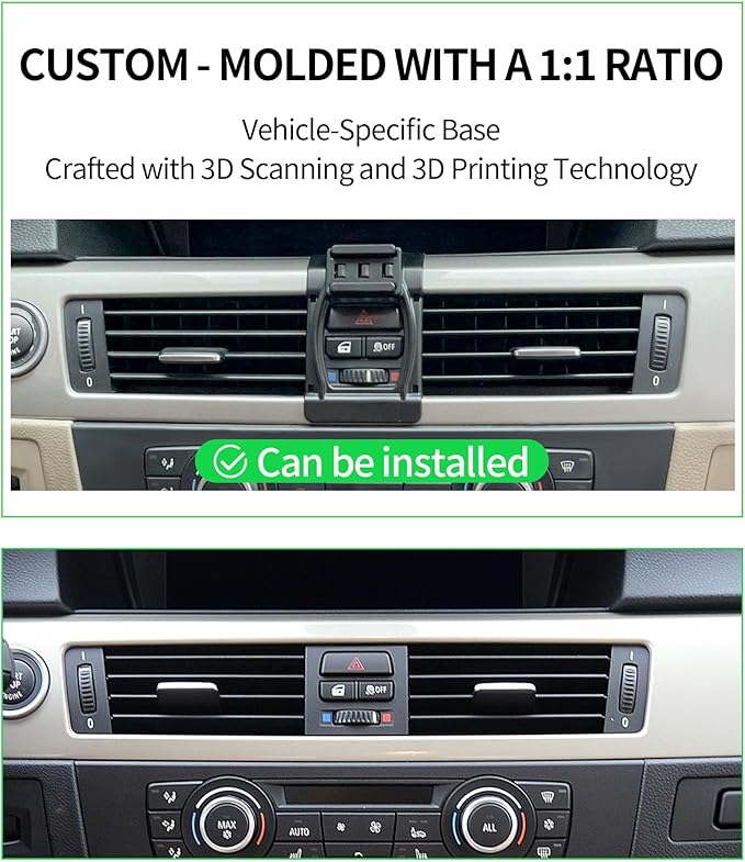 Car Phone Holder for 2005-2012 BMW 3 Series 2008-2013 M3 Accessories, 360° Rotation Phone Mount Compatible with MagSafe, Cell Phone Holder Does Not Affect Air Vent