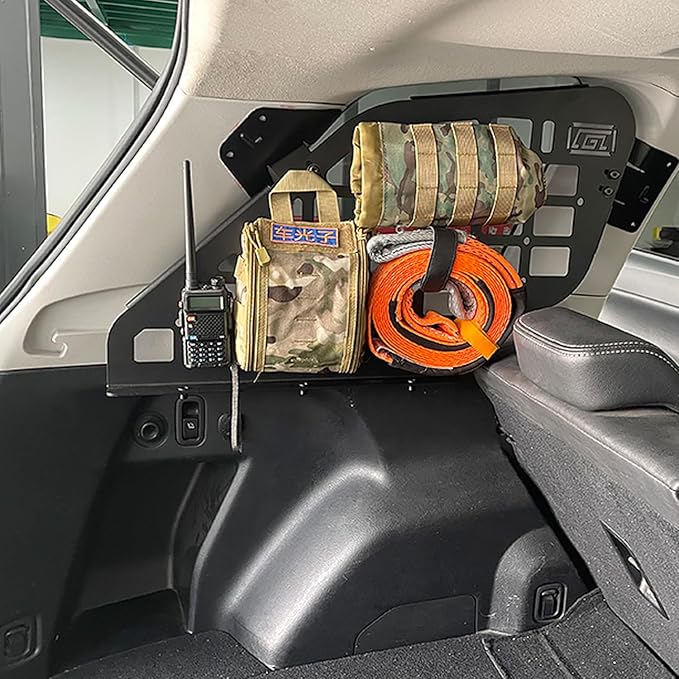 HIGH FLYING for Subaru Forester 14-18 Car Accessories Modular Storage Molle Panels System Trunk Shelf Luggage Storage Carrier Trunk Organizer Aluminum (Side Panels with Manual Tailgate)