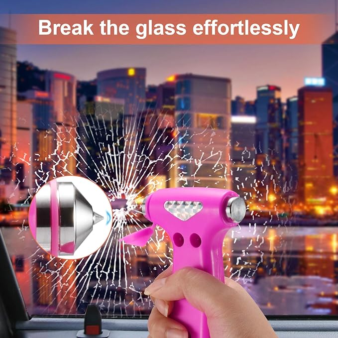 THINKWORK Car Safety Hammer for Teen Girl and Lady's Gifts, 2 Pack Three-in-One Emergency Escape Tool with Window Breaker and Seat Belt Cutter, Safety Emergency Car Escape Tool for Family, Children