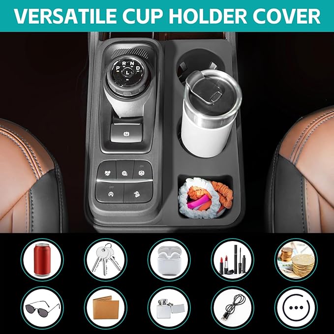 Cup Holder Organizer Compatible with 2022 2023 2024 2025 Ford Maverick Accessories, Noise-Free Water & Dust Proof Silicone Insert Console Drink Holder Fit for 2022-2025 Maverick Accessories