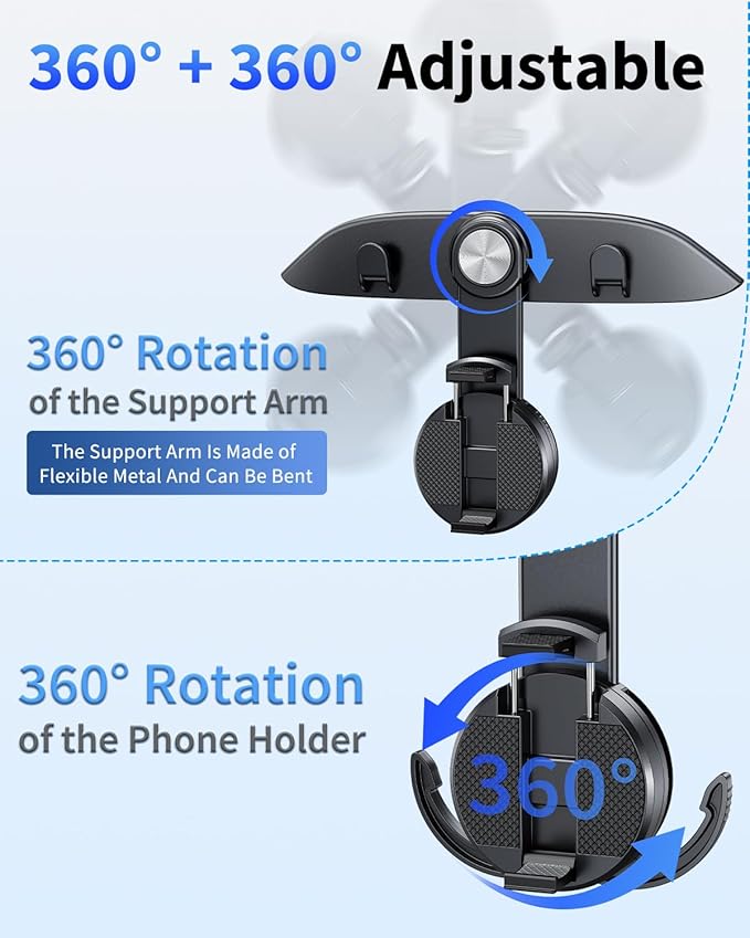 1 Pack Car Seat Hooks & Phone Mount for Tesla Model Y(Juniper) Model 3(Highland) Accessories 2026 2025 2024 2023 2022 2021, Multifunction Clip Phone Holder| Car Seat Back Storage Hook Purse/Bag