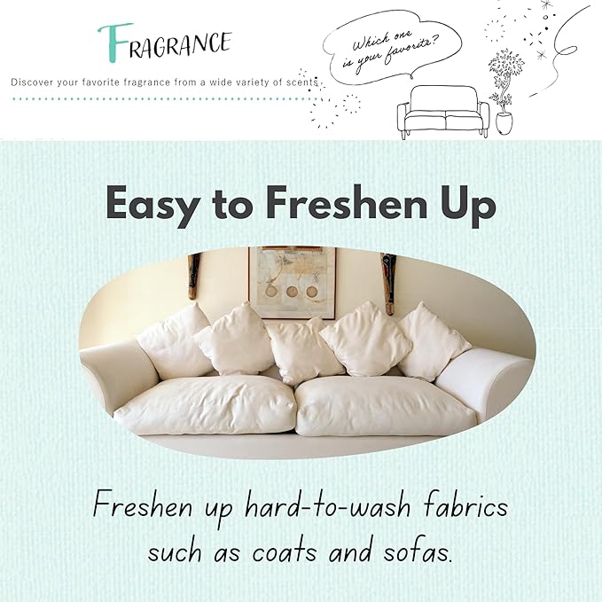 LAVONS Fabric Freshener Spray Kids& Pet Safe, Fabric Refresher Spray for Clothes& Furniture, Smoke Odor Eliminator for Houses, Offices & Car, Shoe Deodorizer from Japan 12.5 Fl Oz SHINY MOON, 2EA