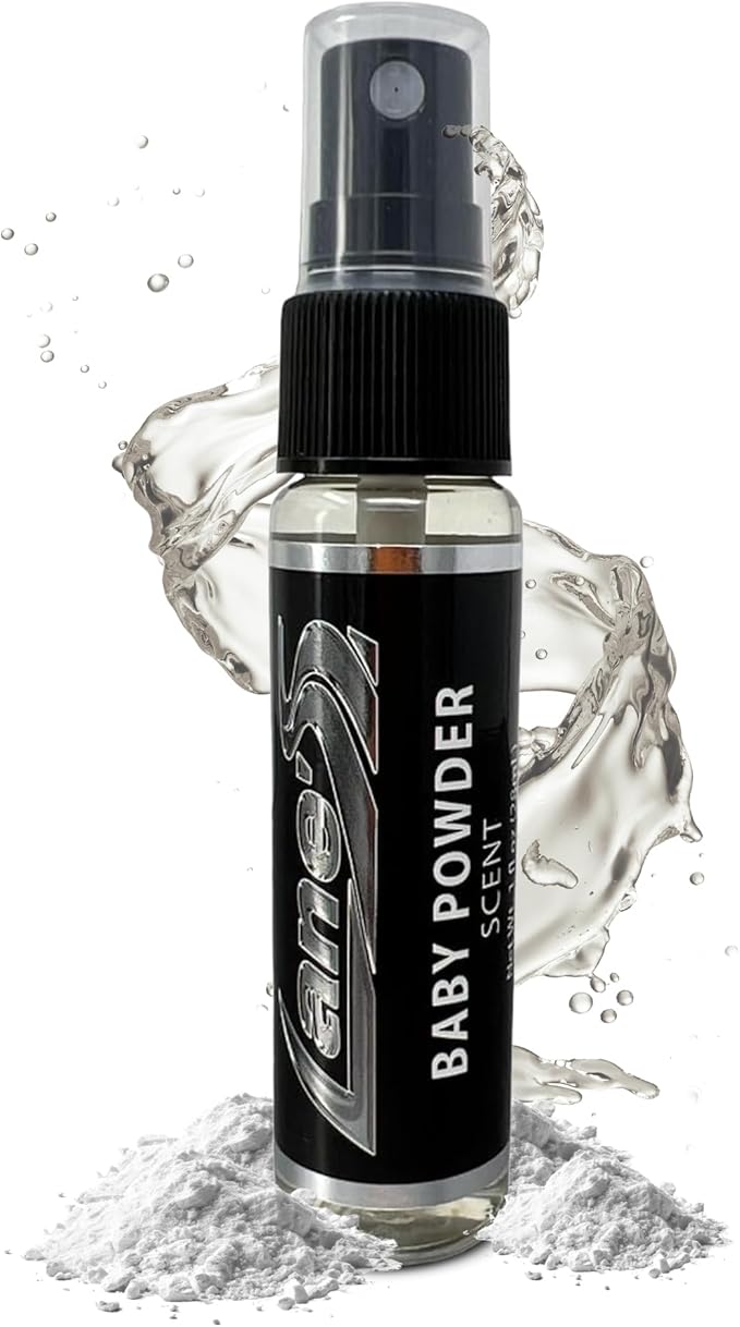 LANE’S Premium Car Air Freshener "Baby Powder" - 1oz Water-Based, Long-Lasting Auto Scent Spray - Food, Pet, Odor Smell Deodorizer for Cars, Trucks, SUVs' Interior Leather, Carpet, Upholstery