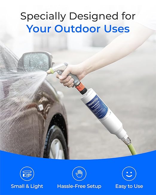 Waterdrop Hard Water Filter for Hose Car Wash, Water Deionizer for Car Washing, Window, Boat, Marine, Motorcycle, Yard Cleaning, Wash Spot Free, 2 Pack with Hose Protector