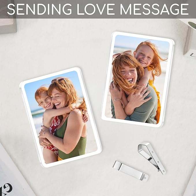 (Set 2) Car Visor Photo Clip Car Gifts for Boyfriend, Husband, Valentines Day Gifts Sun Visor Clip Photo Frame Picture Holder, Drive Safe I Love You Magnet Acrylic Sunvisor for Couple, Men, Women