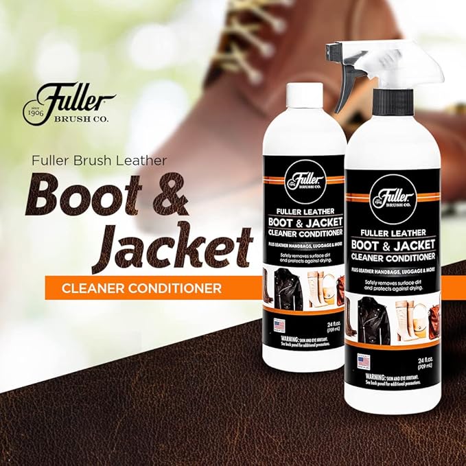 Fuller Brush Leather Boot and Jacket Cleaner Conditioner - Natural Oil Formula for Leather, Vinyl, Backpacks & Luggage - Removes Dirt, Dust, and Grime - Pack of 1
