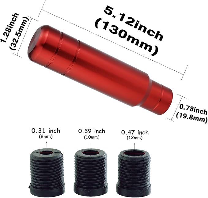 Abfer Weighted Shift Knob Aluminum Car Gear Stick Shifter Handle Shifting Lever Head Fit Most Automatic Manual Vehicle (Red)